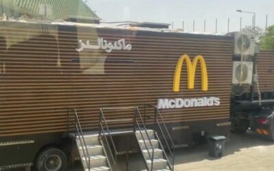 Saudis know what’s up: Mobile McDonald’s set up for Trump’s arrival
