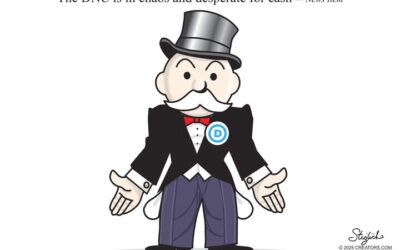 BS daily political cartoons: DNC: Desperately needs cash