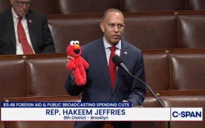 Elmo-wielding Hakeem Jeffries hits House floor attempting to stop GOP from scraping PBS funding