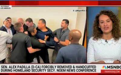 ‘Morning Joe’ guest says Noem ‘failed’ to ‘de-escalate’ situation by not letting heckling Dem Sen ask question
