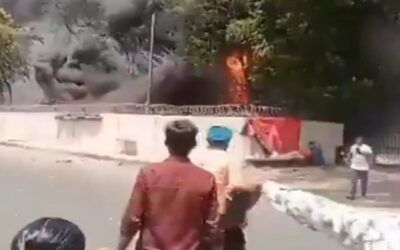 Stunning new video of sole Air India plane crash survivor as he walked out of wreckage