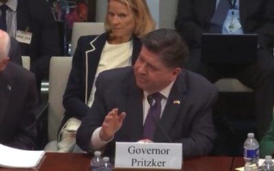 Pritzker stammers when confronted with his own words on men using women’s bathrooms