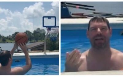 Swalwell’s desperate pool stunt looks more like a belly flop, so naturally, he goes for the dumbbells