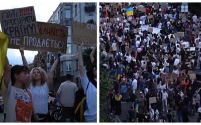 Anti-Zelensky protests break out on streets of Ukraine over new under-the-radar ‘anti-corruption bill’