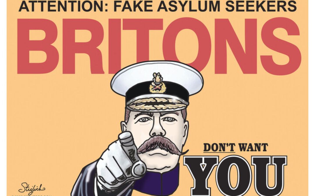 BS political cartoons of the week: Britons don’t want fake asylum seekers