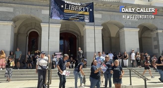 Mom's For Liberty group joins AB 495 Rally [Taken by DCNF]