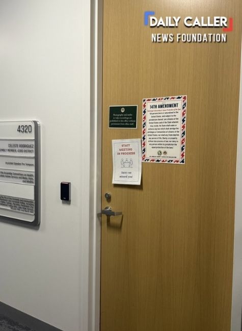 Assemblymember Rodriguez's door closed while voters lobbied in Capitol Annex [Taken by DCNF]