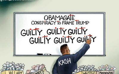 BS daily political cartoons: Obamagate whiteboard