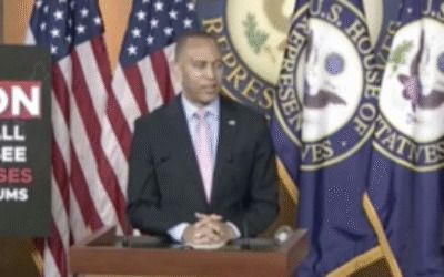 Hakeem Jeffries somehow finds a way to make Charlotte stabbing about January 6