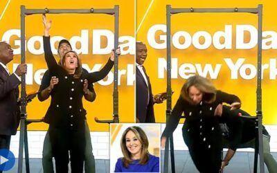 Morning show anchor faceplants during live pullup segment