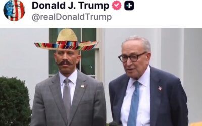 Trump’s wildly irreverent AI video of cussing Schumer, sombrero-wearing Jeffries is meltdown gold