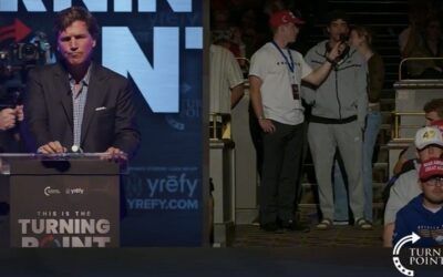 Tucker Carlson warns TPUSA event student: ‘Leave my father out of it … I’m gonna have to kick your ass’
