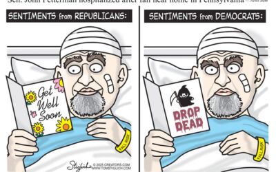 BS daily political cartoons: Greeting Cards for Fetterman after his fall