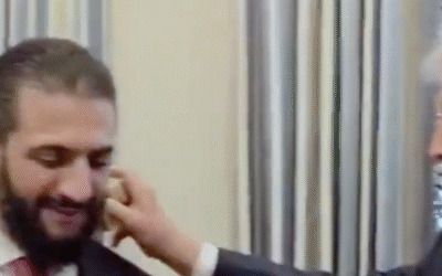 Trump sprays ex-terrorist leader with cologne, asks how many wives he has