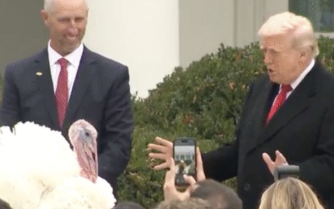Trump says he saved pardoned turkeys from being deported to notorious foreign prison in hilarious moment
