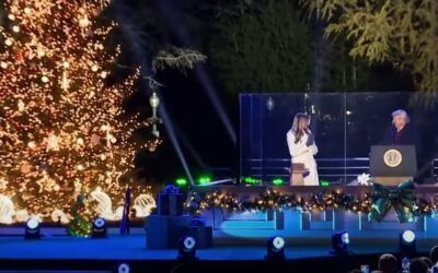 Trump and Melania light the National Christmas Tree at star-studded White House event