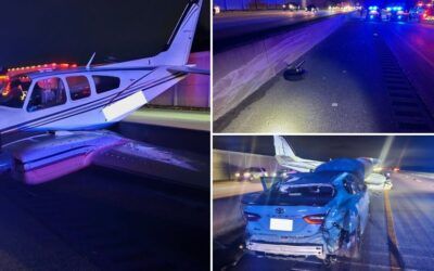 Dashcam catches plane smashing into car on busy I-95!