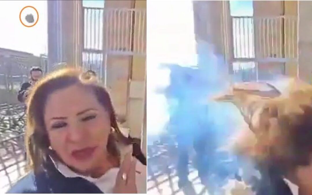 Cameraman catches moment grenade hits Congresswoman, explodes on head