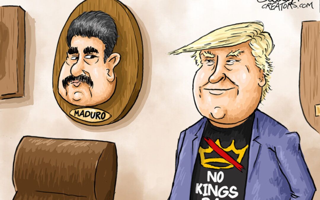 BS daily political cartoons: Trump flashes new T-shirt