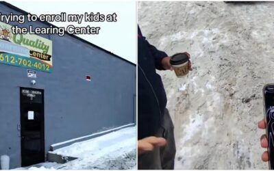 Hilarious video captures man trying to enroll his kid at Minnesota’s Quality ‘Learing’ Center