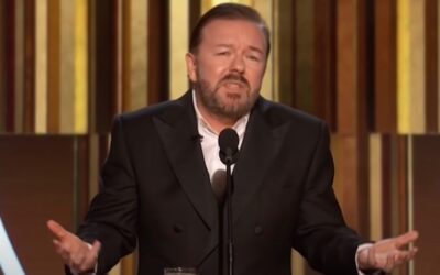‘Still not listening’: Ricky Gervais weighs in on political speeches at Grammy Awards