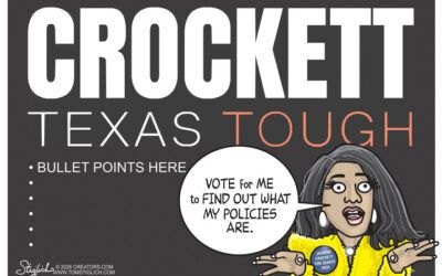 BS daily political cartoons: Crockett blanks on bullet points