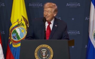 President pulls off Kamala joke in classic Trump moment at Shield of the Americas summit