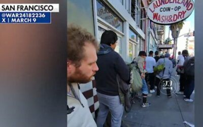 Viral video of long line, mostly homeless getting $5 to sign election petitions, falsify names in broad daylight