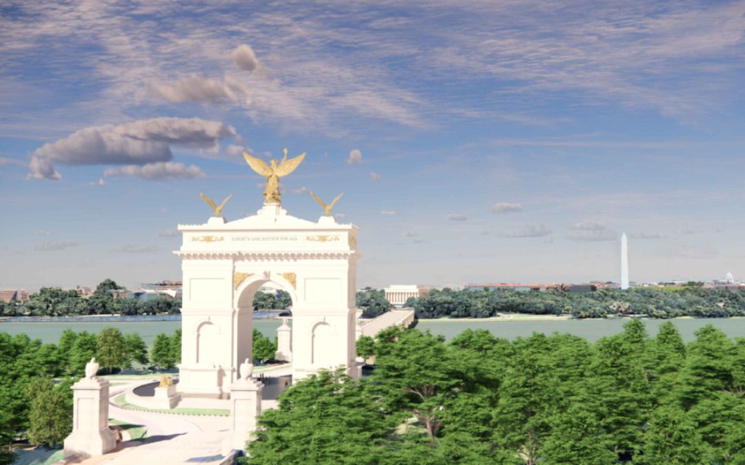 Trump administration unveils proposed triumphal arch to greet visitors to nation’s capital