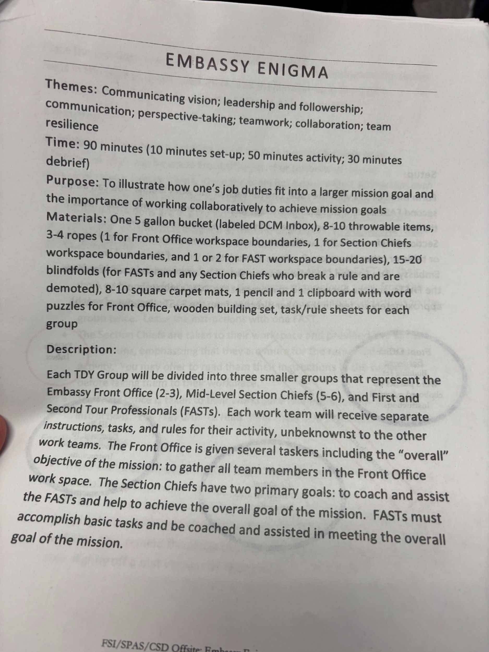 State Department training under the Biden administration/Courtesy of the United States State Department