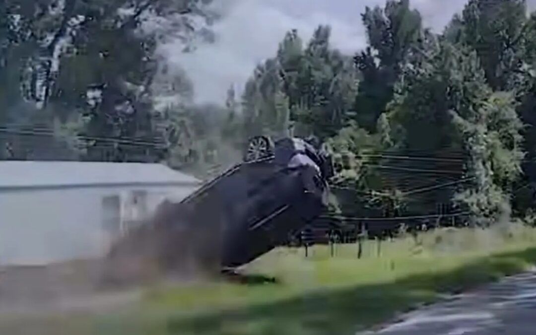 Infant, 4 months, hurled into grass as fleeing suspect flips SUV packed with kids