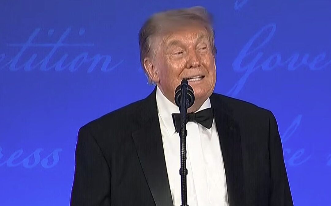 Trump returns to WHCA dinner with props, roasts everyone in sight