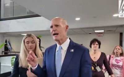 Rick Scott turns tables on anti-Israel hecklers chasing him through Capitol