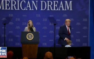 Grandpa Trump sprints after runaway toddler, then delivers a Biden punchline