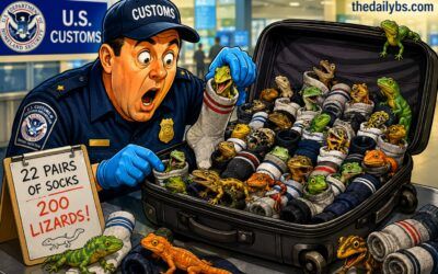 Customs opens man’s suitcase and finds 22 pairs of socks stuffed with 199 living creatures