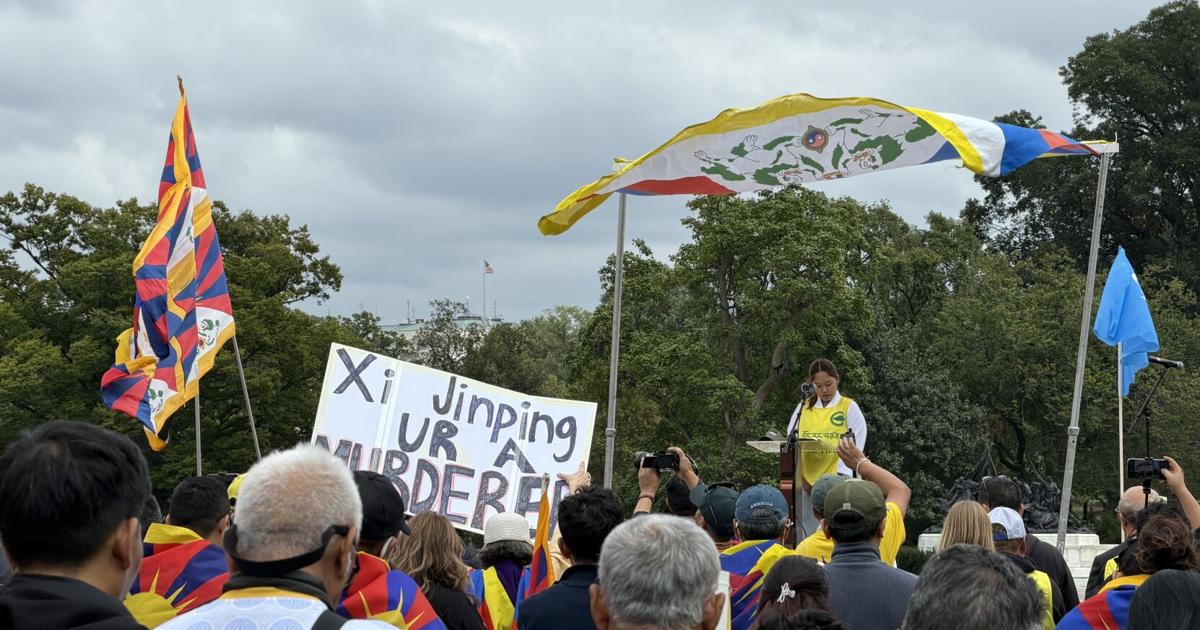 Lawmakers and advocates protest Xi Jinping outside U.S. Capitol