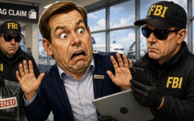 Video shows Eric Swalwell surrounded by FBI agents after stepping off plane
