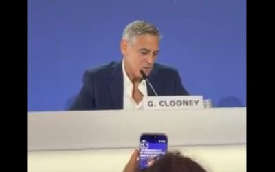 George Clooney bashes America on a world stage again with a five-dollar vocabulary word