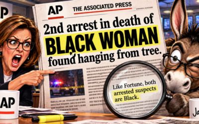 AP highlights race of Black woman found hanging — leaves one detail about both suspects out of headline