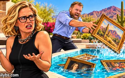 Kyrsten Sinema’s ex sends 22 paintings for a swim — and somehow blames Gaza