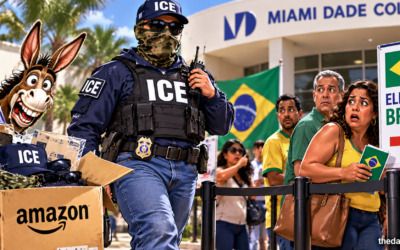 Man allegedly dons Amazon ICE costume to scare voters — then offers cops money to let him go