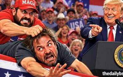 MAGA supporter yanks heckler down by his hair at Trump rally — president asks, ‘Is there anything like it?’