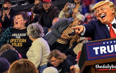 Heckler wearing ‘Release the Epstein Files’ shirt subdued aggressively, stuck in face Trump rally — president brutally mocks her weight