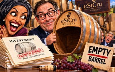 Omar’s husband accused of selling investors empty wine barrels — and the winery is already gone