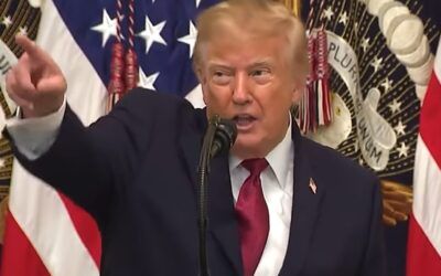 Trump warns guests to take caution on first ballroom tour, jokes ‘only a Hispanic could survive that fall’